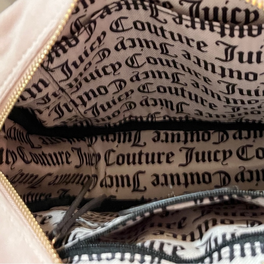 NWT Juicy Couture Velour Heritage Crossbody Bag Dusty Blush Pink Logo - Picture 8 of 9